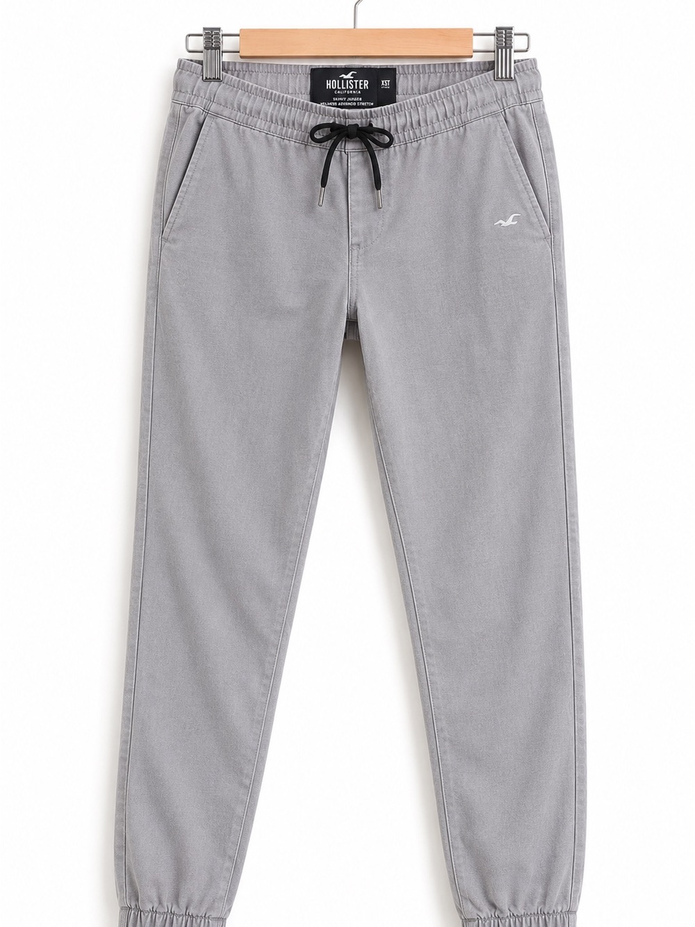 Hollister Dark Gray Skinny Jogger Pants XST Drawstring Stretch NWOT